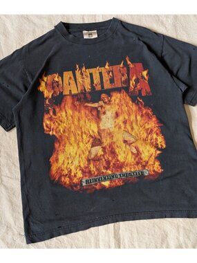 VTG 2000 Pantera Reinventing The Steel Winterland Large Black Faded Band Tee